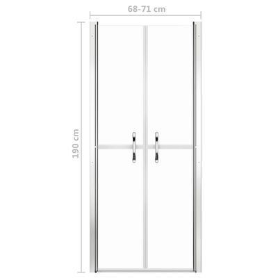vidaXL Drzwi prysznicowe, przezroczyste, ESG, 71x190 cm