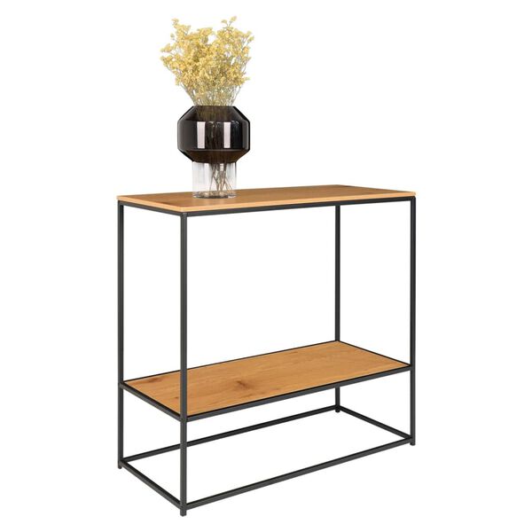 House Nordic Stolik konsolowy Avery z 2 p&oacute;łkami kolor dębu i czarny