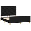 vidaXL Rama ł&oacute;żka bez materaca, czarna, 140x200 cm, obita tkaniną