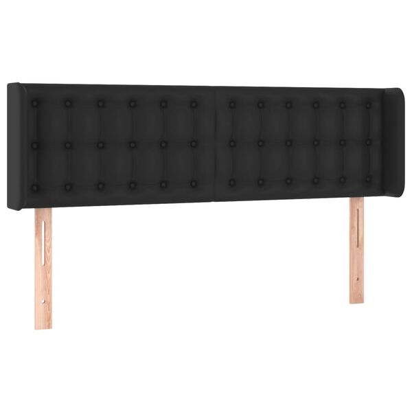 vidaXL Zagł&oacute;wek do ł&oacute;żka z LED, czarny, 147x16x78/88cm, sztuczna sk&oacute;ra