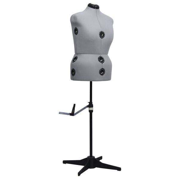 vidaXL Manekin krawiecki damski, regulowany, szary, L, rozmiar 44-50