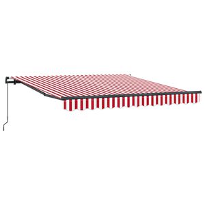 vidaXL Markiza wysuwana Czerwony i Biały 300 x 250 cm