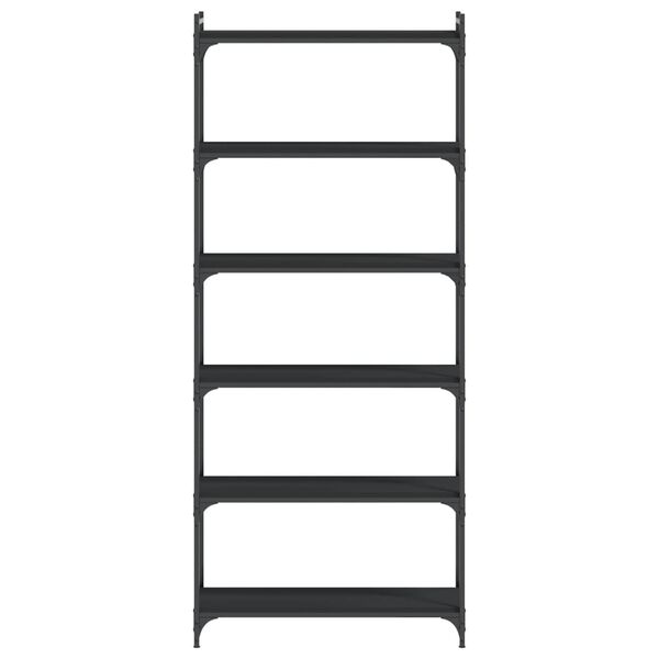 vidaXL 6-poziomowy regał na książki, czarny, 80x30x188 cm