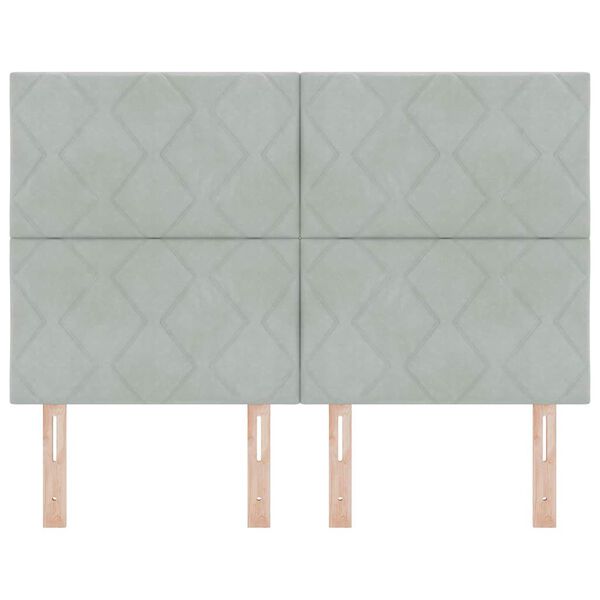 vidaXL Zagł&oacute;wek Z zagł&oacute;wkiem Jasnoszary 144 cm Aksamit