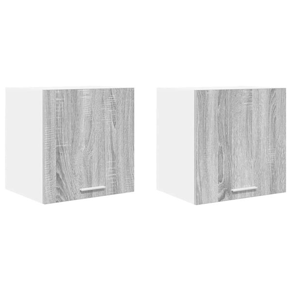 vidaXL Szafka wisząca 2 pcs Szary Sonoma i Biały 40 x 31 x 40 cm