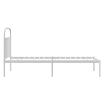 vidaXL Metalowa rama łóżka z wezgłowiem, biała, 80x200 cm