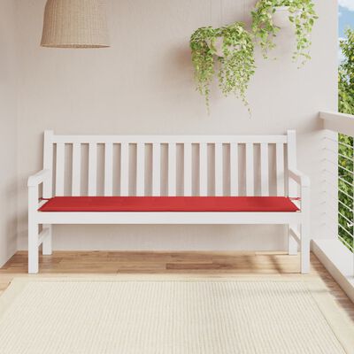 vidaXL Poduszka na ławkę ogrodową, czerwona, 180x50x3 cm, tkanina