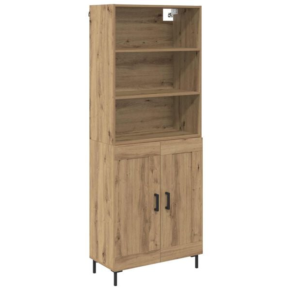 vidaXL Highboard Dąb rzemieślniczy 69,5 x 34 x 180 cm
