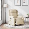 vidaXL Rozkładany fotel masujący, elektryczny, kremowy, tkanina