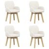 vidaXL Obrotowe krzesła jadalniane 4 pcs Boucl&eacute; kremowy