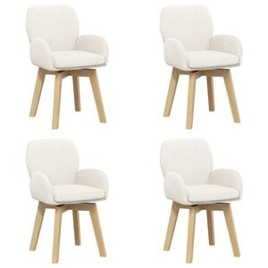 vidaXL Obrotowe krzesła jadalniane 4 pcs Boucl&eacute; kremowy
