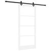 vidaXL Drzwi przesuwne Biały 93 x 202 cm Lite drewno sosnowe i szkło