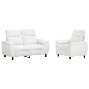 vidaXL Zestaw Sof 2 pcs Biały tkanina