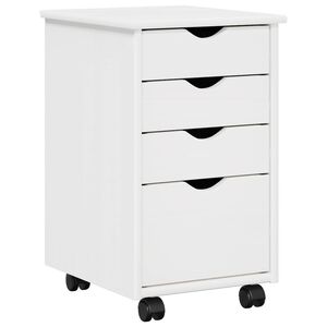 vidaXL Rolkowa szafka Biały 34 x 39 x 56 cm Lite drewno sosnowe
