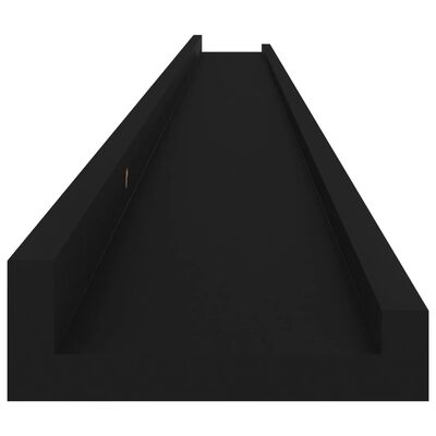 vidaXL Półki ścienne, 2 szt., czarne, 115x9x3 cm