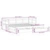 vidaXL Sofa rozsuwana z szufladami, bez materaca, białe, 80x200 cm