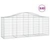 vidaXL Kosze gabionowe, 40 szt, 200x50x80/100 cm, galwanizowane żelazo