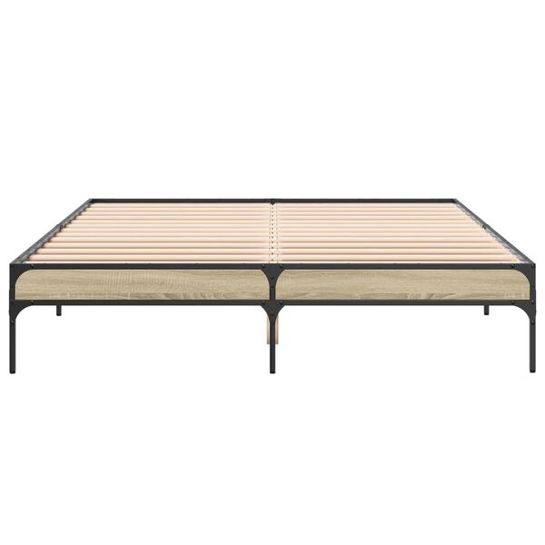 vidaXL Rama łóżka, dąb sonoma, 160x200 cm, materiał drewnopochodny