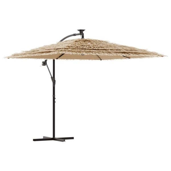 vidaXL Parasol ogrodowy na stalowym słupku, brązowy, 290x290x238 cm