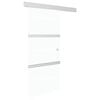 vidaXL Drzwi przesuwne, szkło ESG i aluminium, 90x212 cm, srebrne