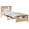 vidaXL Ramka ł&oacute;żka z p&oacute;łką Brązowy 100 x 200 cm Lite drewno sosnowe