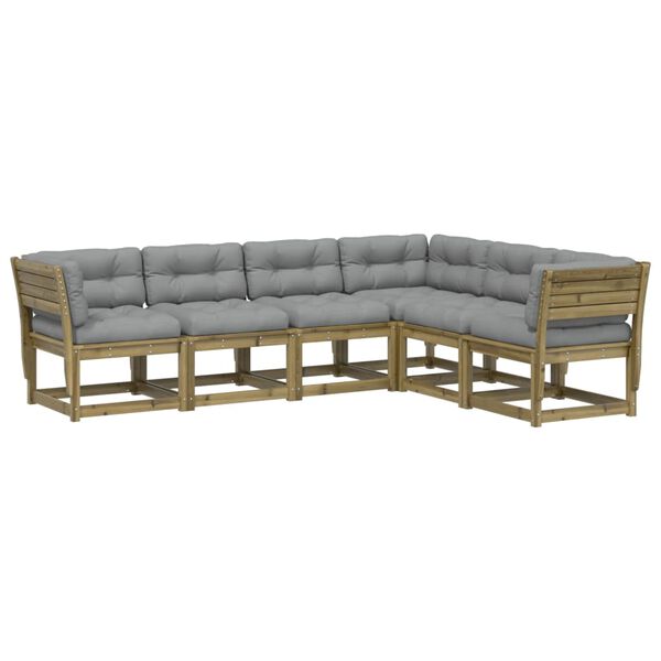 vidaXL 6-cz. ogrodowy zestaw wypoczynkowy z poduszkami, sosnowy