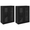 vidaXL Szafki montowane na ścianie 2 pcs Czarny dąb 69,5 x 34 x 90 cm