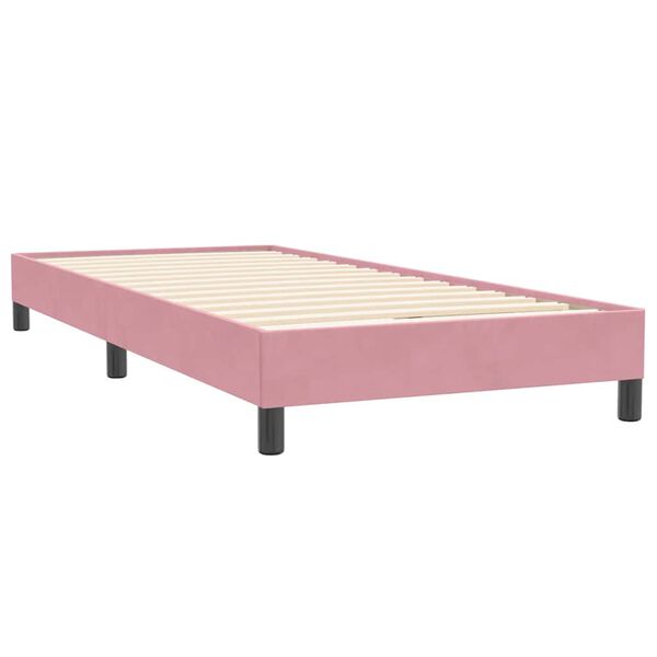 vidaXL Łóżko Box Spring bez materaca Różowe 100x220 cm Aksamit