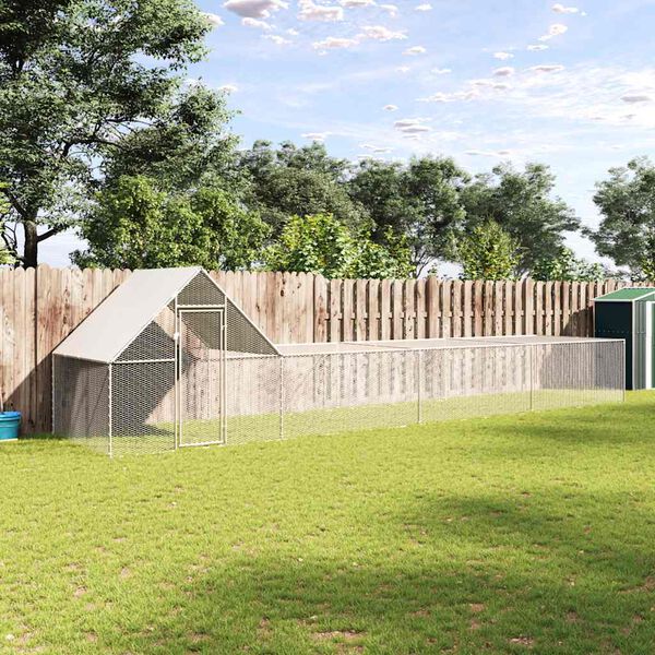 vidaXL Woliera dla kur, 8 x 2 x 2 m, galwanizowana stal