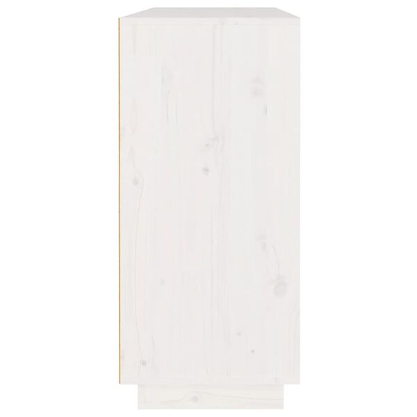 vidaXL Szafka, biała, 110x34x75 cm, lite drewno sosnowe