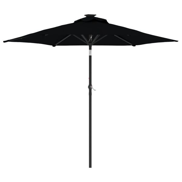 vidaXL Parasol ogrodowy na stalowym słupku, czarny, 225x225x212 cm