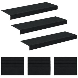vidaXL Nakładki na schody 15 szt. 65 x 21 x 4 cm ciemnoszary Poliester