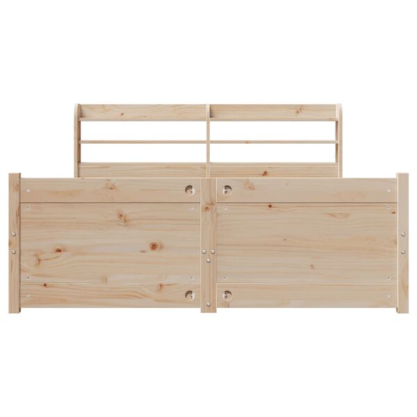 vidaXL Rama łóżka z wezgłowiem, 140x190 cm, lite drewno sosnowe