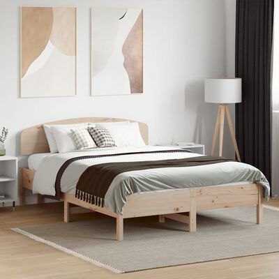 vidaXL Rama łóżka z wezgłowiem, 120x190 cm, lite drewno sosnowe