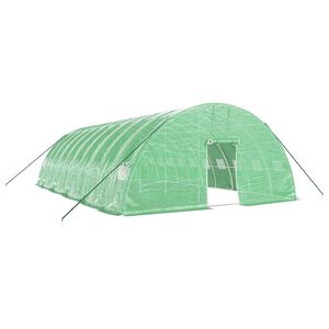 vidaXL Szklarnia ze stalową ramą, zielona, 60 m&sup2;, 10x6x2,85 m