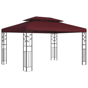 vidaXL Altana 3,97 x 2,96 x 2,68 m Czerwone wino Poliester i Stal