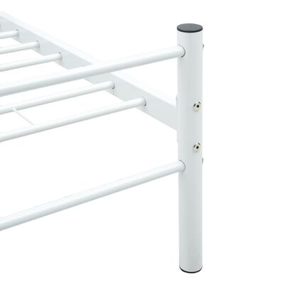 vidaXL Rama łóżka, biała, metalowa, 100 x 200 cm