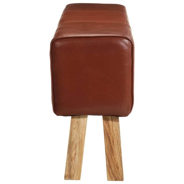 vidaXL Kozioł gimnastyczny, 160 cm, brązowy, sk&oacute;ra i drewno akacjowe