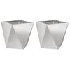 vidaXL Donica 2 pcs Srebrny 40 x 40 x 40 cm Stal nierdzewna