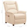 vidaXL Fotel masujący, kremowy, obity tkaniną