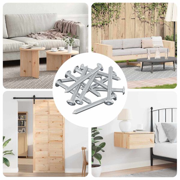 vidaXL Śruba 1600 pcs Srebrny M6 x 60 mm Stal