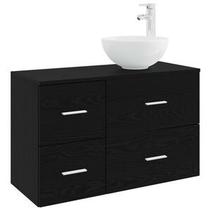 vidaXL Zestaw mebli łazienkowych 2 pcs Czarny dąb Drewno inżynieryjne
