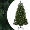vidaXL Sztuczna choinka 120 cm 150 LED Ciepła biel PVC i Metal zielony