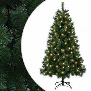 vidaXL Sztuczna choinka 120 cm 150 LED Ciepła biel PVC i Metal zielony