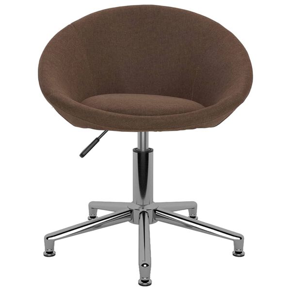 vidaXL Obrotowe krzesła stołowe, 6 szt., brązowe, tkanina