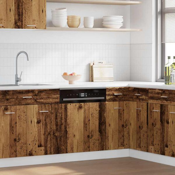 vidaXL Panel do zabudowy zmywarki, "Lyon", stare drewno, 45x3x67 cm