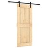 vidaXL Drzwi przesuwne Naturalny i czarny 85 x 210 cm