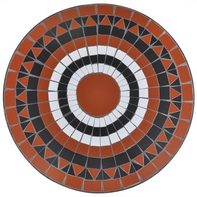 vidaXL 3-cz. zestaw mebli bistro z mozaiką, terrakota i biel