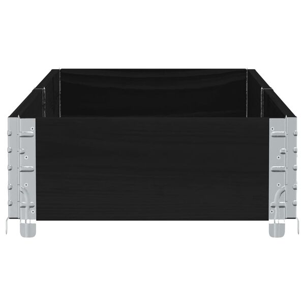 vidaXL Donica ogrodowa, czarna, 150x50 cm, lite drewno sosnowe