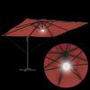 vidaXL Parasol Roma Czerwony 286 x 285 x 270 cm Aluminium i Poliester